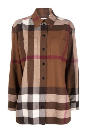 버버리 여성 셔츠 블라우스 CHECK MOTIF WOOL SHIRT NB30