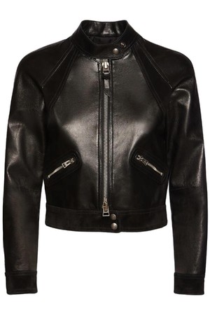 톰포드 여성 레더자켓 Leather   suede zipped crop biker jacket NB01