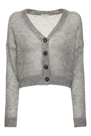 브루넬로 쿠치넬리 여성 가디건 Mohair blend knit cardigan NB01