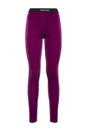 톰포드 여성 레깅스 Stretch velvet logo leggings NB01