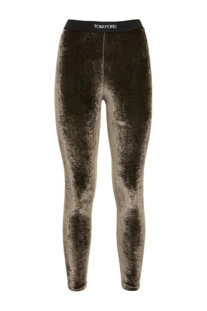 톰포드 여성 레깅스 Stretch velvet logo leggings NB01