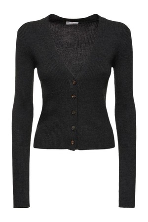 브루넬로 쿠치넬리 여성 가디건 Embellished rib knit cardigan NB01