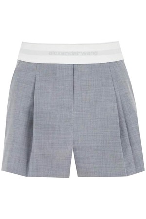 알렉산더왕 여성 숏팬츠 pleated shorts with branded band NB02