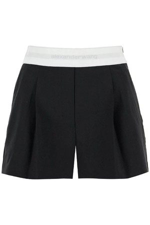 알렉산더왕 여성 숏팬츠 pleated shorts with branded band NB02