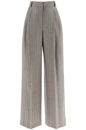 브루넬로 쿠치넬리 여성 바지 wide virgin wool pinstripe trousers NB02