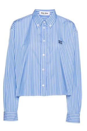 미우미우 여성 셔츠 블라우스 LOGO STRIPED SHIRT NB30