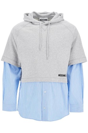 모스키노 남성 맨투맨 후드 hybrid sweatshirt with shirt bottom NB02