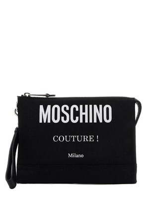 모스키노 남성 클러치백 nylon logo pouch with zip NB02