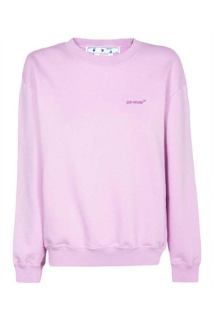 오프화이트 여성 맨투맨 후드 Off White OWBA046F22JER001 DIAG REGULAR CREWNECK Sweatshirt   Purple NB24