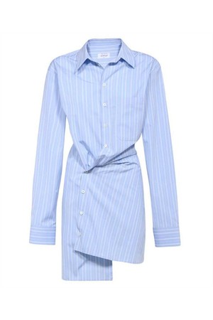 오프화이트 여성 셔츠 블라우스 Off White OWDG005F23FAB003 STRIPE POPLIN TWIST Shirt   Blue NB24