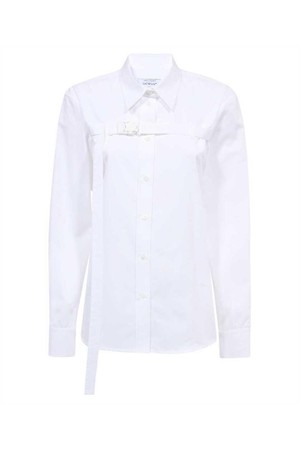 오프화이트 여성 셔츠 블라우스 Off White OWGE013F23FAB001 POPLIN BUCKLE Shirt   White NB24