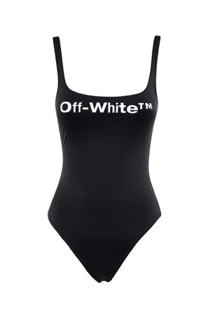 오프화이트 여성 수영복 Off White OWFA080F22JER001 BOUNCE HELVETICA Swimsuit   Black NB24