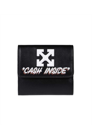 오프화이트 여성 지갑 Off White OWNC055F22LEA001 JITNEY FRENCH Wallet   Black NB24