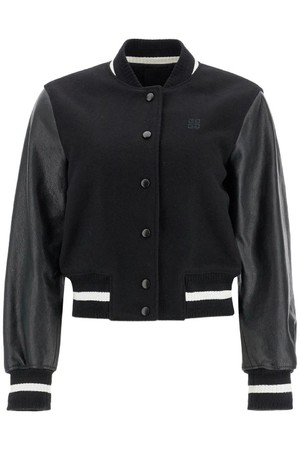 지방시 여성 봄버 자켓 wool and leather varsity jacket NB02