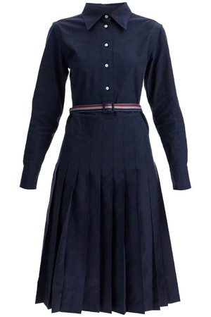 톰브라운 여성 원피스 midi shirt dress with belt NB02