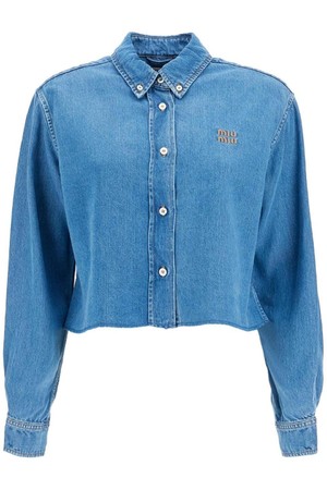 미우미우 여성 셔츠 블라우스 lightweight cropped denim shirt NB02