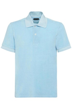 톰포드 남성 폴로티 Toweling cotton blend polo shirt NB01