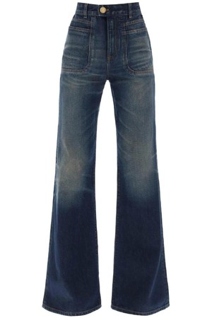 발망 여성 청바지 wide leg jeans with dark wash NB02