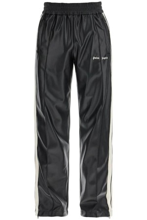 팜앤젤스 남성 스웨트팬츠 faux leather joggers with side stripes NB02