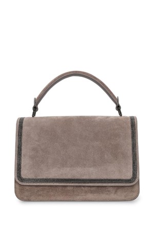 브루넬로 쿠치넬리 여성 탑핸들백 Soft velour leather shoulder bag NB01