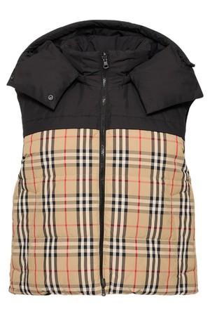 버버리 여성 패딩 Coles Check print hooded padded vest NB01