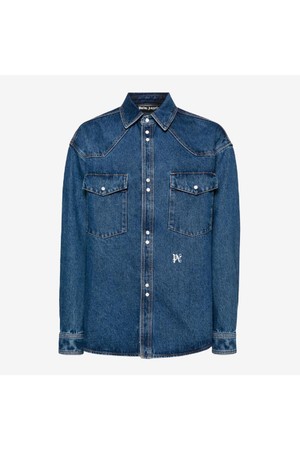 팜앤젤스 남성 셔츠 Palm Angels Monogram Denim Shirt NB25