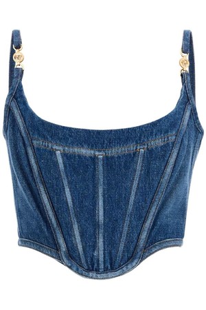 베르사체 여성 티셔츠 denim top corset with NB02