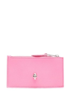 알렉산더 맥퀸 여성 카드지갑 SKULL ZIPPED LEATHER CREDIT CARD CASE NB30