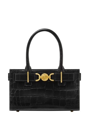 베르사체 여성 숄더백 MEDUSA 95 SMALL CROCO EMBOSSED LEATHER TOTE BAG NB30