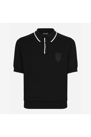 돌체앤가바나 남성 니트 스웨터 Dolce   Gabbana DG logo Embroidery Cotton Polo Shirt NB25