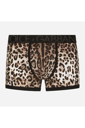 돌체앤가바나 남성 속옷 Dolce   Gabbana Two Way Stretch Jersey Regular Fit Leopard Print Boxers NB25