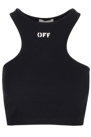 오프화이트 여성 티셔츠 Cropped tank top NB19