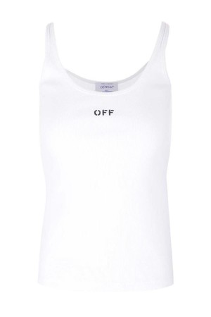 오프화이트 여성 티셔츠 Ribbed tank top NB19