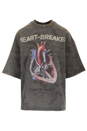 알렉산더왕 남성 티셔츠 Oversized T shirt  heartbreaker  print NB19