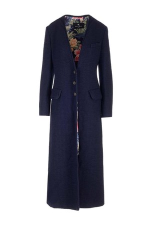 에트로 여성 코트 Long blue wool coat NB19