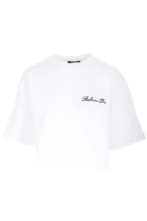 발망 여성 티셔츠 T shirt with iconic Balmain embroidery NB19