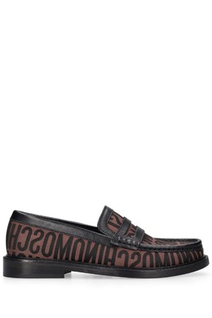 모스키노 여성 로퍼 25mm College Logo jacquard loafers NB01