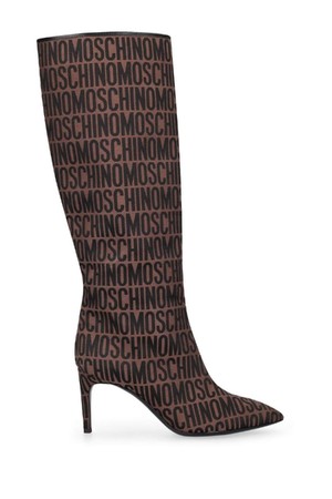 모스키노 여성 롱부츠 75mm Logo jacquard tall boots NB01