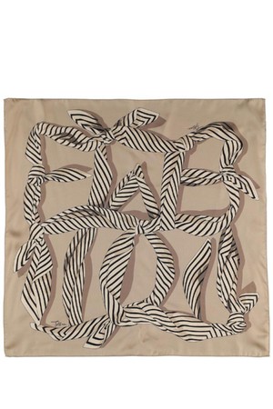 토템 여성 스카프 Knotted monogram printed silk scarf NB01