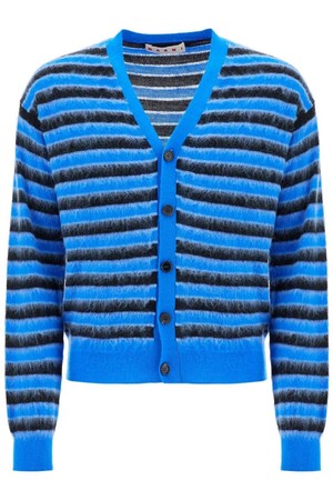 마르니 남성 스웨터 striped wool and mohair cardigan NB02