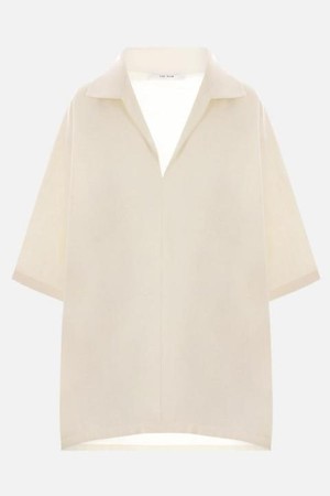 더로우 여성 블라우스 Wen wool, silk and linen oversize blouse NB26