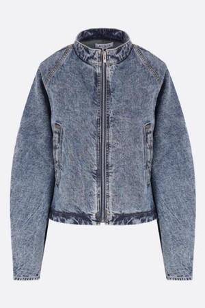 알라이아 여성 레더 자켓 full zip denim jacket NB26