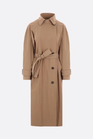 브루넬로 쿠치넬리 여성 트렌치코트 techno canvas trench coat with Shiny Cuff Details NB26