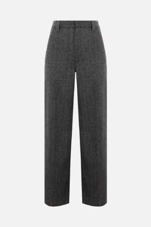 브루넬로 쿠치넬리 여성 바지 wide leg herringbone wool blend trousers NB26