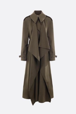 알렉산더 맥퀸 여성 트렌치코트 double breasted gabardine trench coat with drape NB26