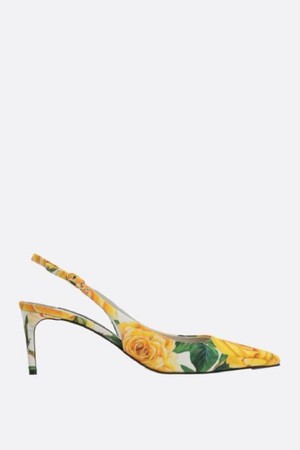 돌체앤가바나 여성 슬링백 Yellow Rose print gabardine slingbacks NB26