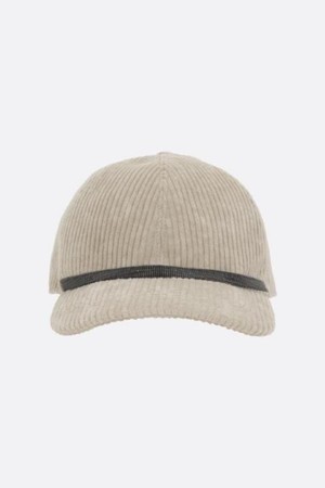 브루넬로 쿠치넬리 여성 모자 corduroy baseball cap with Shiny Band NB26