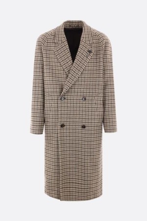 라르디니 남성 코트 double breasted houndstooth wool and cashmere coat NB26