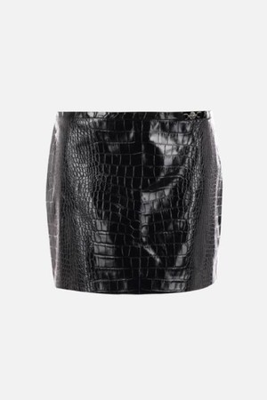 베르사체 여성 스커트 crocodile effect shiny leather miniskirt NB26