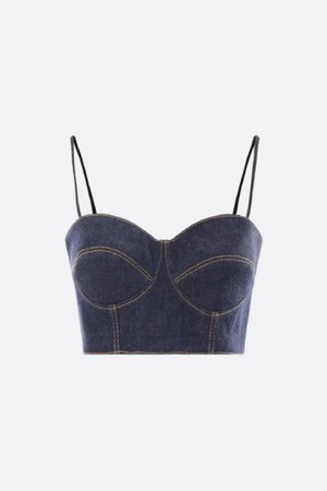 알라이아 여성 티셔츠 denim bralette top NB26